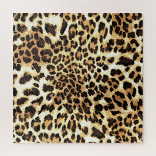 Quebra-cabeça Pele-leopardo, design de padrão uniforme.