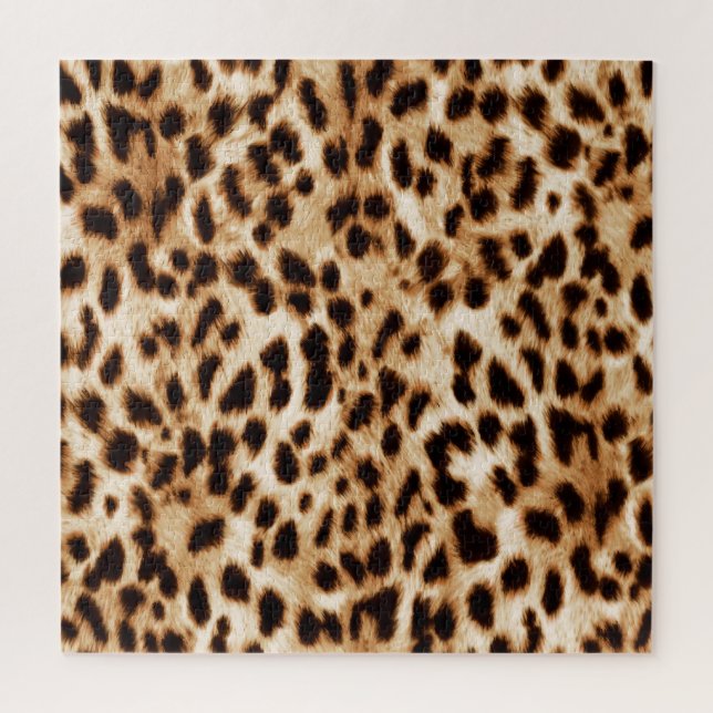 Quebra-cabeça Pele Leopardo, Padrão Autêntico De Vida Selvagem. (Vertical)
