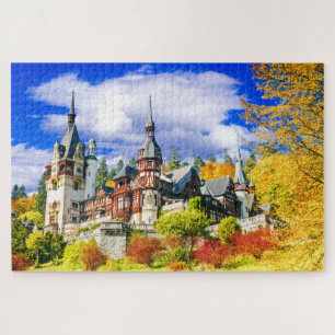 Quebra-cabeça Peles Castle, a famosa paisagem do outono na Romê