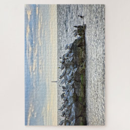 Quebra-cabeça "Pelicanos e o Farol, Ilha Dauphin, AL