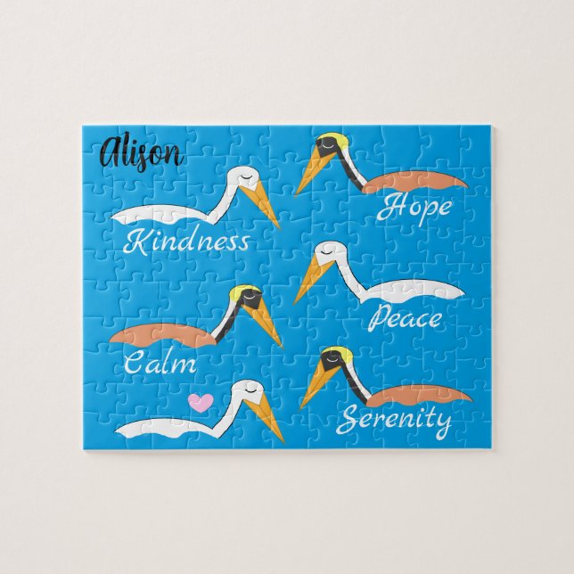 Quebra-cabeça Pelicanos em Meditação: (Horizontal)