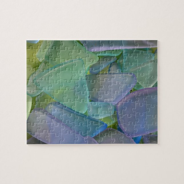 Quebra-cabeça Película de vidro azul de praia, Alasca (Horizontal)