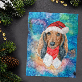 Quebra-cabeça Pêlos longos, dachshund Raça, Natal