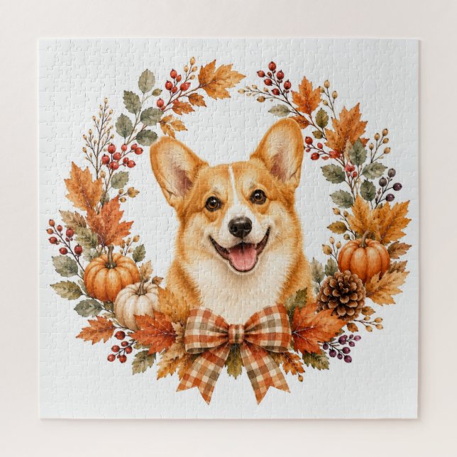 Quebra-cabeça Pembroke Welsh Corgi Outono (Vertical)