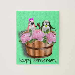 Quebra-cabeça Penguin Feliz Aniversário Feliz