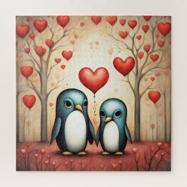 Quebra-cabeça Penguin Love 3 (Vertical)