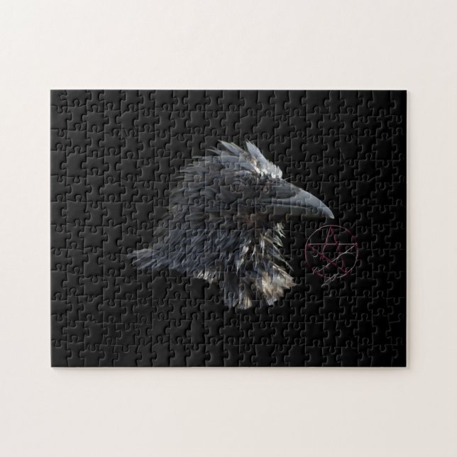 Quebra-cabeça Pentáculo Wiccano Gótico de Ravens Puzzle (Horizontal)