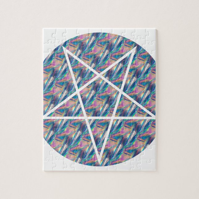 Quebra-cabeça pentagrama de holograma (Vertical)