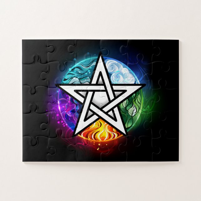 Quebra-cabeça Pentagrama do Wiccan (Horizontal)