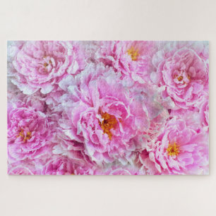 Quebra-cabeça Pêonias Rosa Coloridas Flores Botânicas Florais