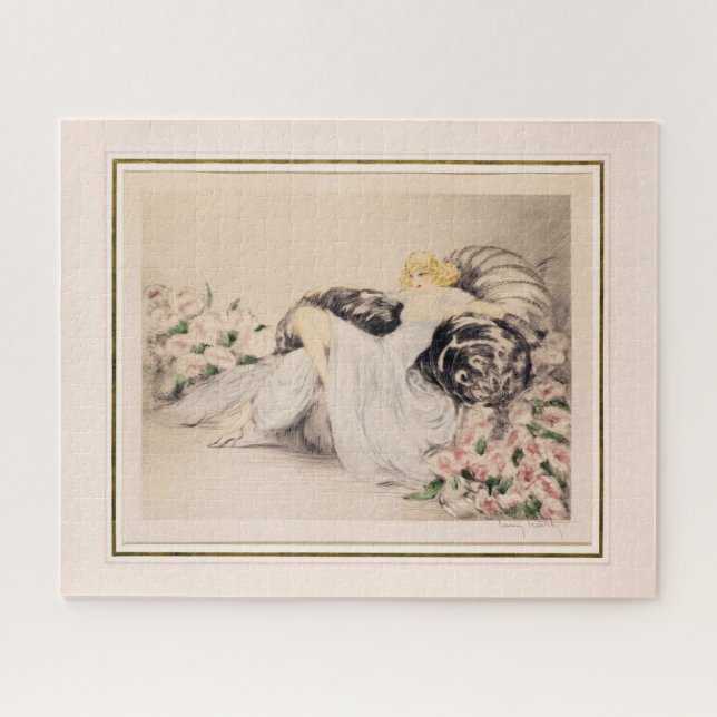 Quebra-cabeça Peonies, 1935, por Louis Icart (Horizontal)