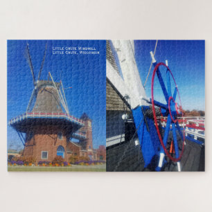 Quebra-cabeça Pequena Chute Windmill Dutch Smock Mill, Wheel, WI