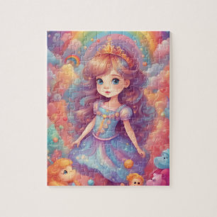 Quebra-cabeça Pequena princesa fofa arco-íris