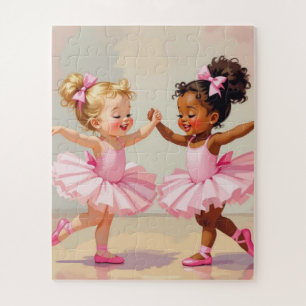 Quebra-cabeça Pequenas Bailarinas Dançando Ilustração Fofa