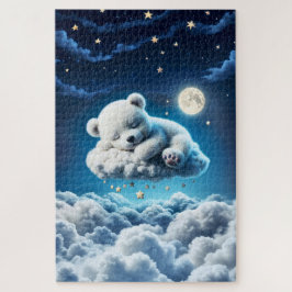 Quebra-cabeça Pequenas nuvens estrelas ursinho fantasia lua arte