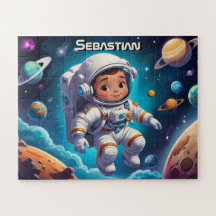 Pequeno Astronauta no Sistema Solar Personalizado