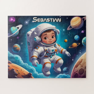 Quebra-cabeça Pequeno Astronauta no Sistema Solar Personalizado