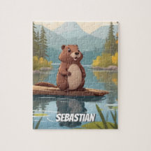 Pequeno Beaver em Crianças Personalizadas do Lago