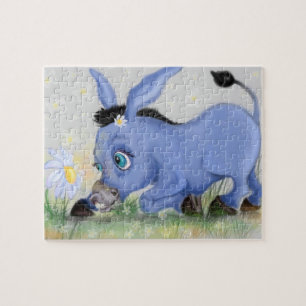 Quebra-cabeça Pequeno burro e margarida - Adicione seu nome / te