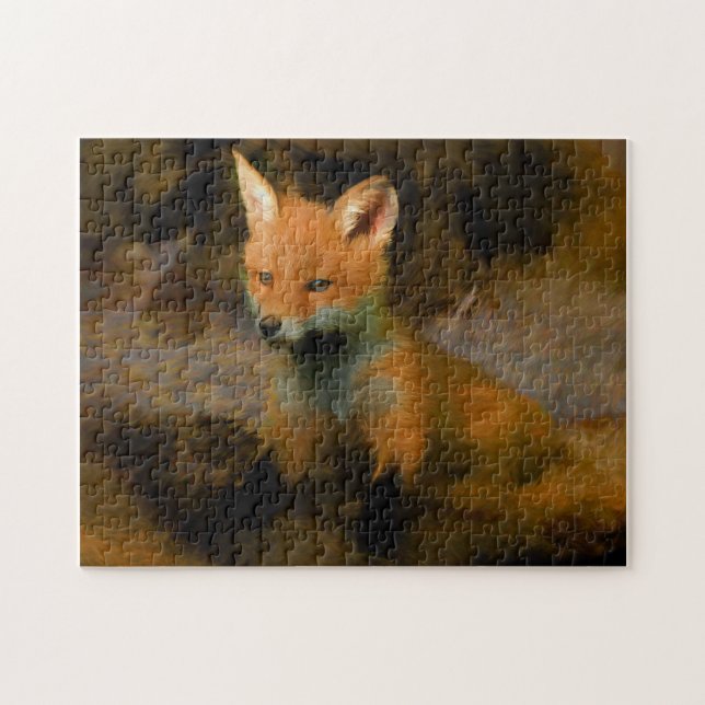 Quebra-cabeça Pequeno Fox Cub Retrato (Horizontal)