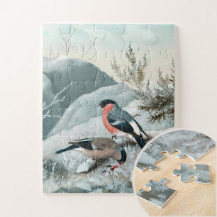 Quebra-cabeça Pequeno pássaro bonito - Bullfinch, Arte