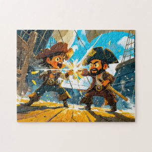 Quebra-cabeça Pequeno Pirata Batalhando Contra Outro Pirata em u