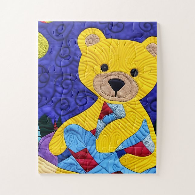 Quebra-cabeça Pequeno Urso Amarelo Incluso Como Design (Vertical)