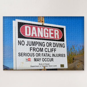 Quebra-cabeça PERIGO - NO CLIFF DIVING - HAWAII 20x30 - 1014 pc