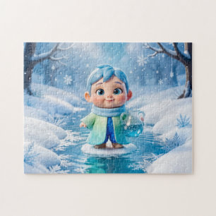 Quebra-cabeça Personagem Cute do Zodíaco de Aquário em 3D