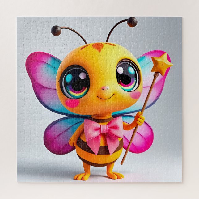 Quebra-cabeça Personagem de Fada Abelha de Desenho Adorável (Vertical)
