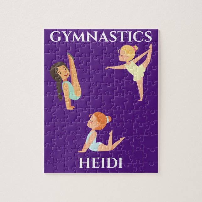 Quebra-cabeça personalizada da garota GYMNASTICS. (Vertical)