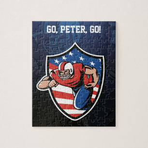 Quebra-cabeça Personalizado, crachá de futebol americano, jogad