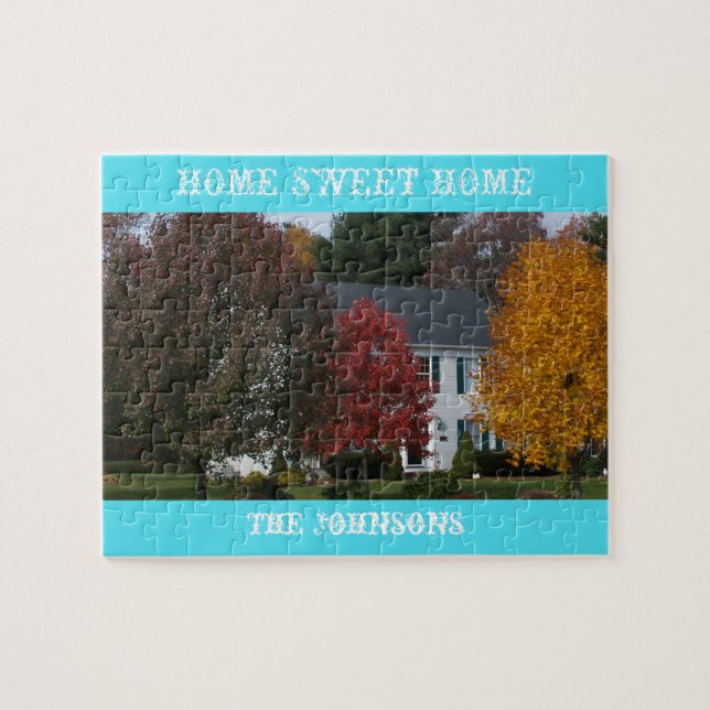 Quebra-cabeça personalizado da sua casa em tons (Horizontal)