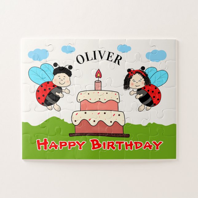 Quebra-cabeça Personalizado de Feliz Aniversário p (Horizontal)