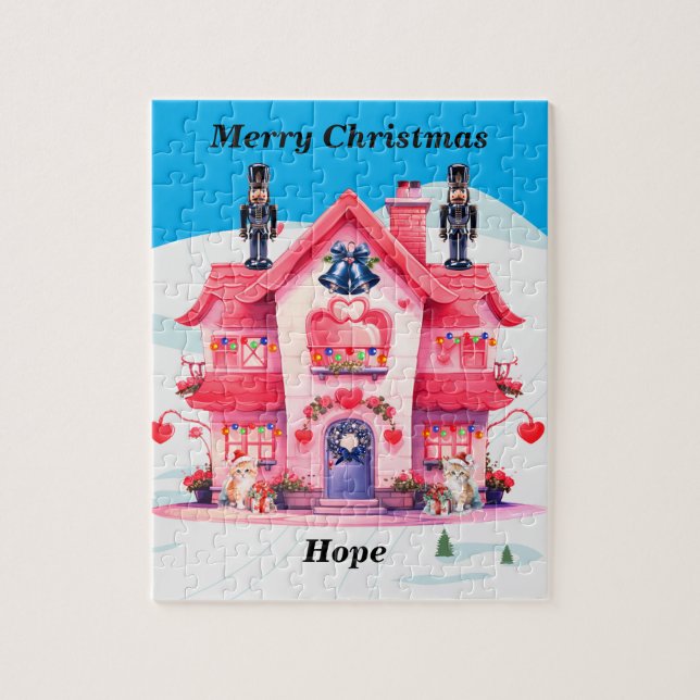 Quebra-cabeça Personalizado de Feliz Natal (Vertical)