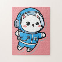 Quebra-cabeça Personalizado de Gato Astronauta Fof