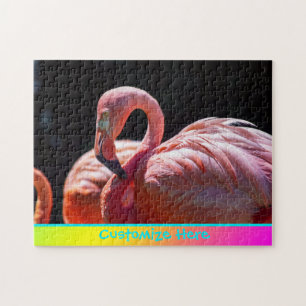 Quebra-cabeça personalizado do flamingo