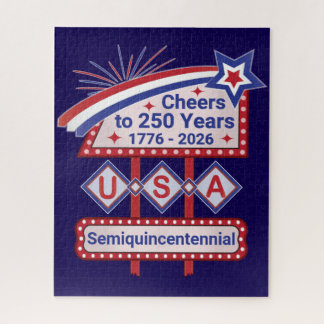 Quebra-cabeça Personalizado EUA 250 – Marquee Retro Patriótico