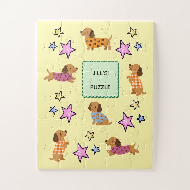 Quebra-cabeça Personalizado Infantil de Dachshund  (Vertical)