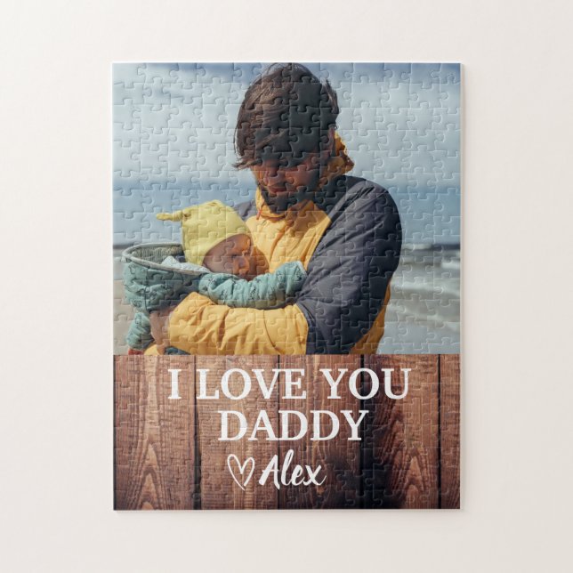 Quebra-cabeça personalizado Papai Eu Te Amo Foto  (Vertical)