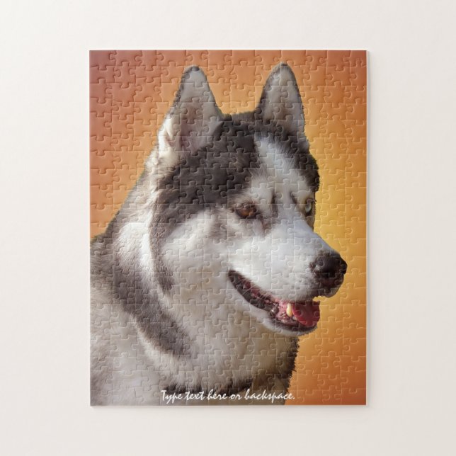Quebra-cabeça personalizados do cão de trenó dos (Vertical)