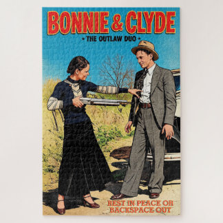 Quebra-cabeça Personalizar Arte Retro do Casal de Fora da Lei Bo