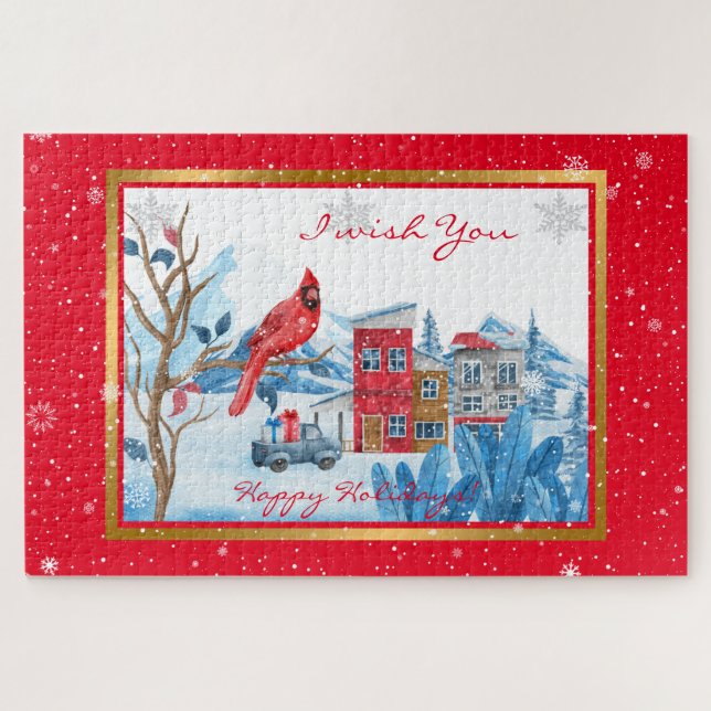 Quebra-cabeça Personalizar Cardeal E Paisagem (Horizontal)