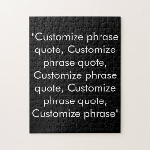 Quebra-cabeça Personalizar citação de frase elegante preto bra