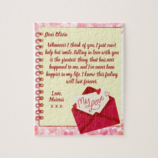 Quebra-cabeça Personalizar Dia de os namorados de Letra do Amor  (Vertical)