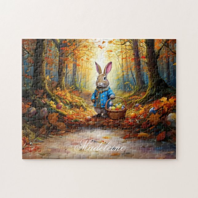 Quebra-cabeça Personalizar Nome Peter Cesta de Ovos de Páscoa (Horizontal)