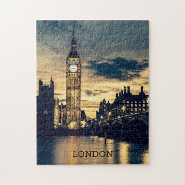 Quebra-cabeça Personalizar Texto Londres (Vertical)