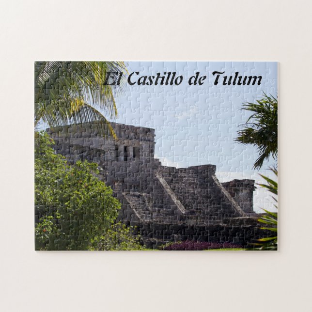 Quebra-cabeça Personalize EL Castillo de Tulum - ruínas maias (Horizontal)