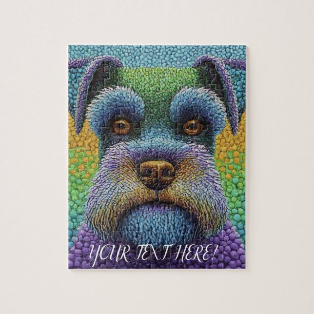 Quebra-cabeça Personalize o presente do cão Schnauzer (Vertical)