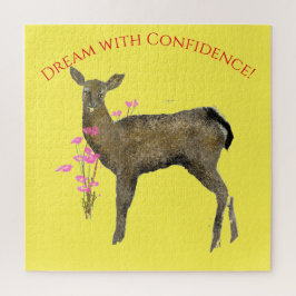 Quebra-cabeça Personalize o sonho com cervo, flores